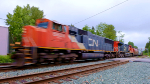 Railway Crossing and Freight Train